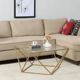 Kraft Bazaar Gold Geometric Coffee Table 79x79x45Cm